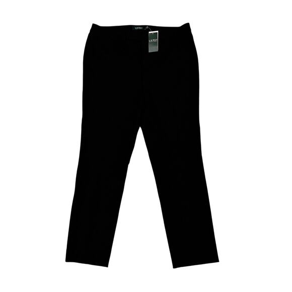 Lauren Ralph Lauren Dress Pants Womens 12 Black Ankle Trousers Stretch Business - Picture 1 of 11